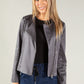 Vintage Leather Frill Detail Jacket