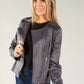 Vintage Leather Frill Detail Jacket