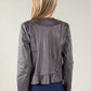 Vintage Leather Frill Detail Jacket