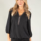 Diamante Detailed Neckline Top