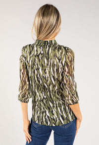 Animal Print V Neckline Top