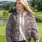 Leopard Print Cropped Quilted Jacket