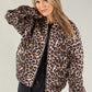 Leopard Print Cropped Quilted Jacket