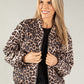 Leopard Print Cropped Quilted Jacket