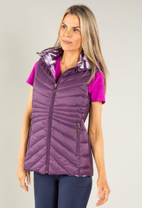 Padded Gilet with Abstract Print Lining