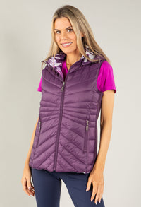 Padded Gilet with Abstract Print Lining