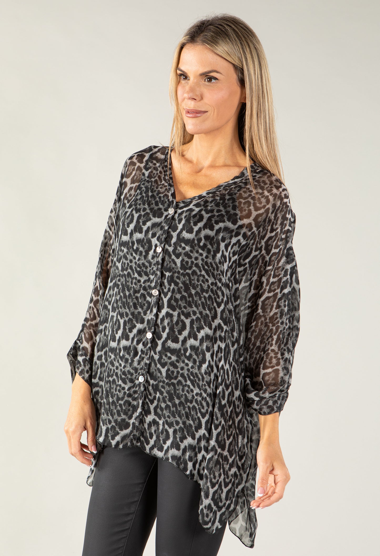 Leopard Print Silk Shirt