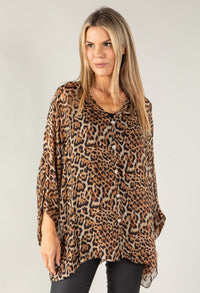 Leopard Print Silk Shirt