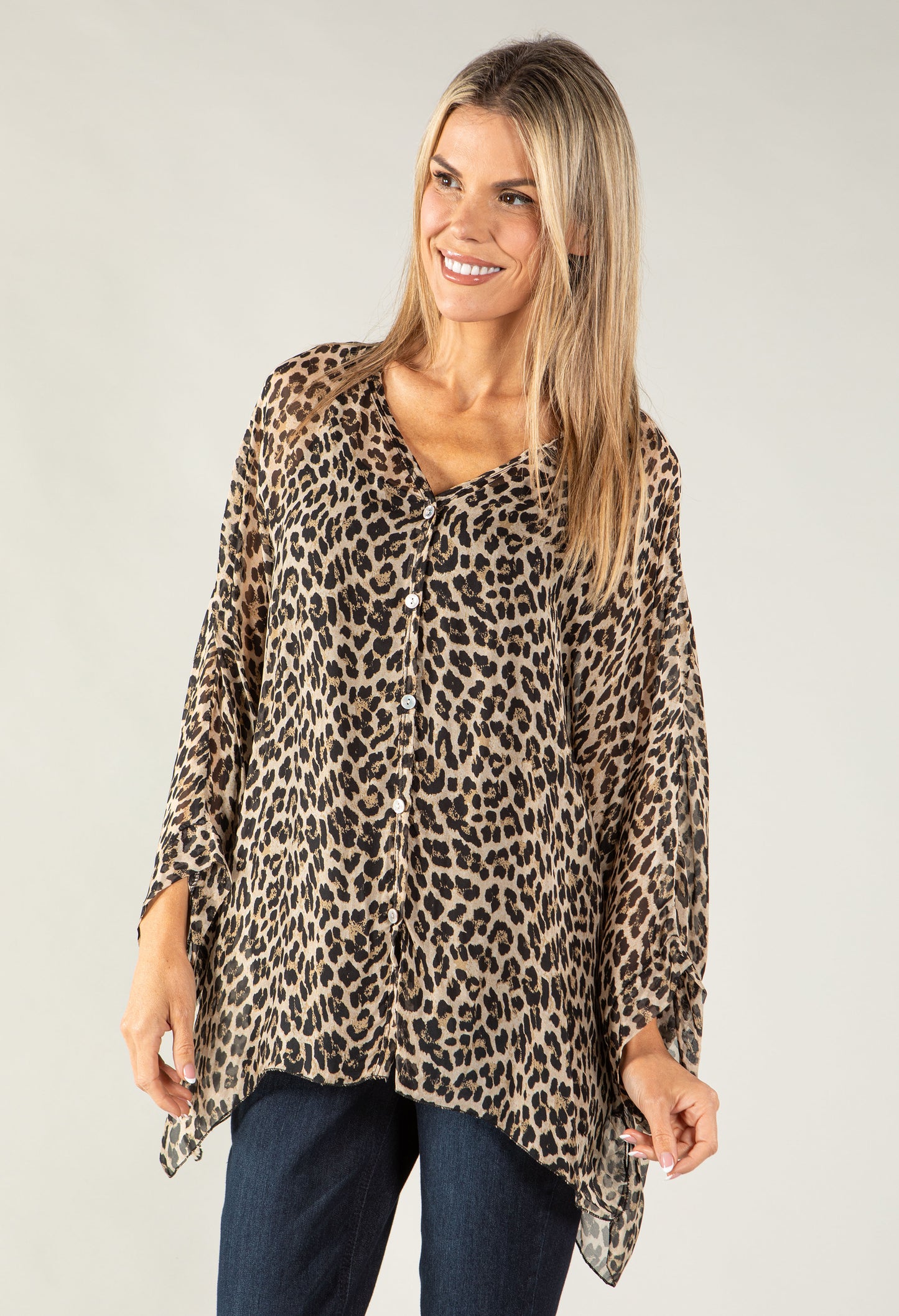 Leopard Print Silk Shirt