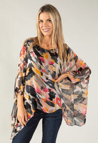 Colour Splash Waterfall Silk Top