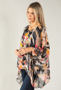 Colour Splash Waterfall Silk Top