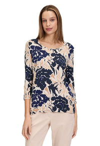 Floral 3/4 Sleeve Casual Top