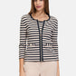 Striped Ribbed Zip Up Cardigan