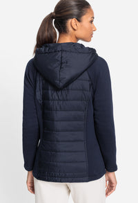 Jersey Panel Puffer Coat