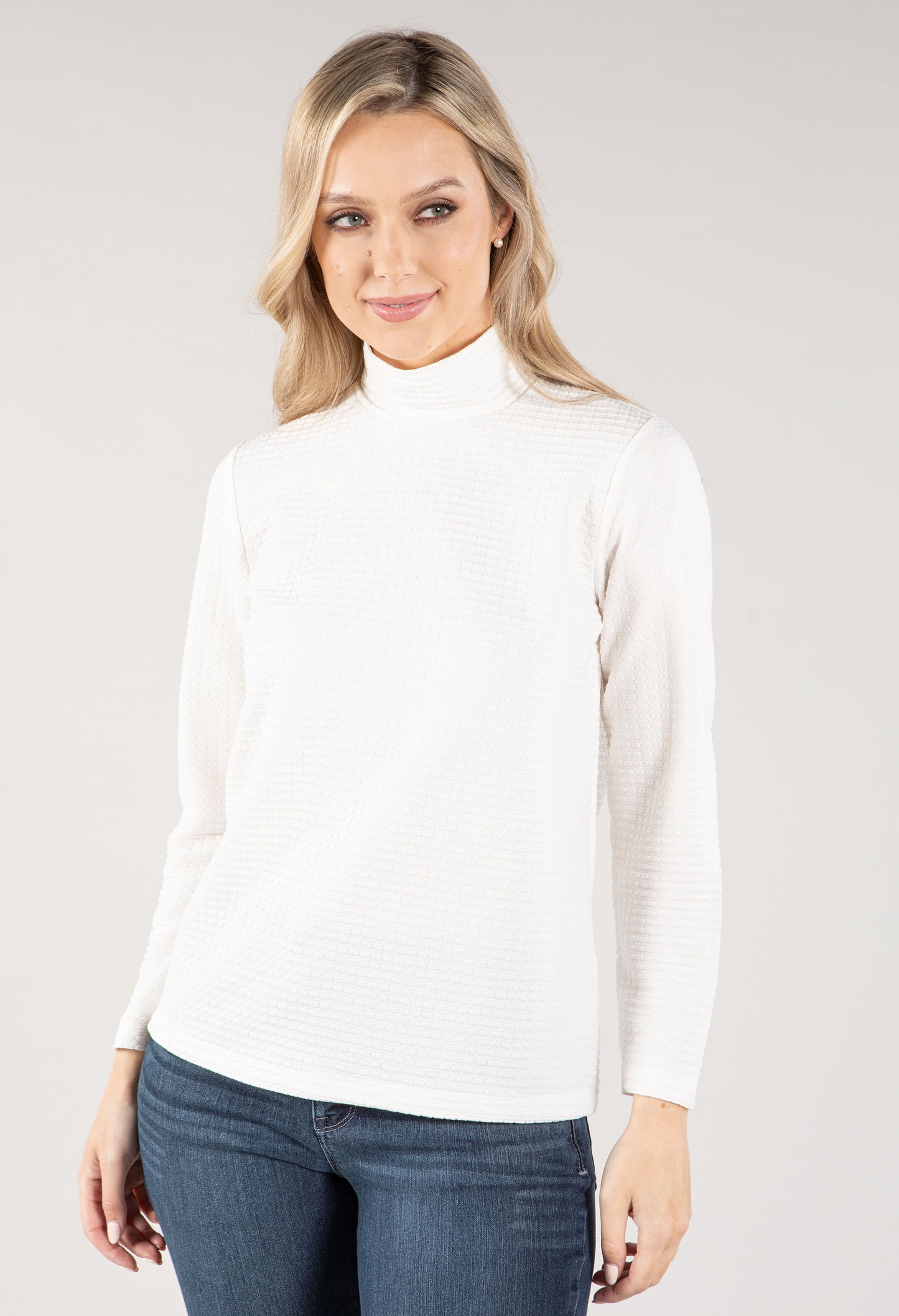 Textured High Neckline Top