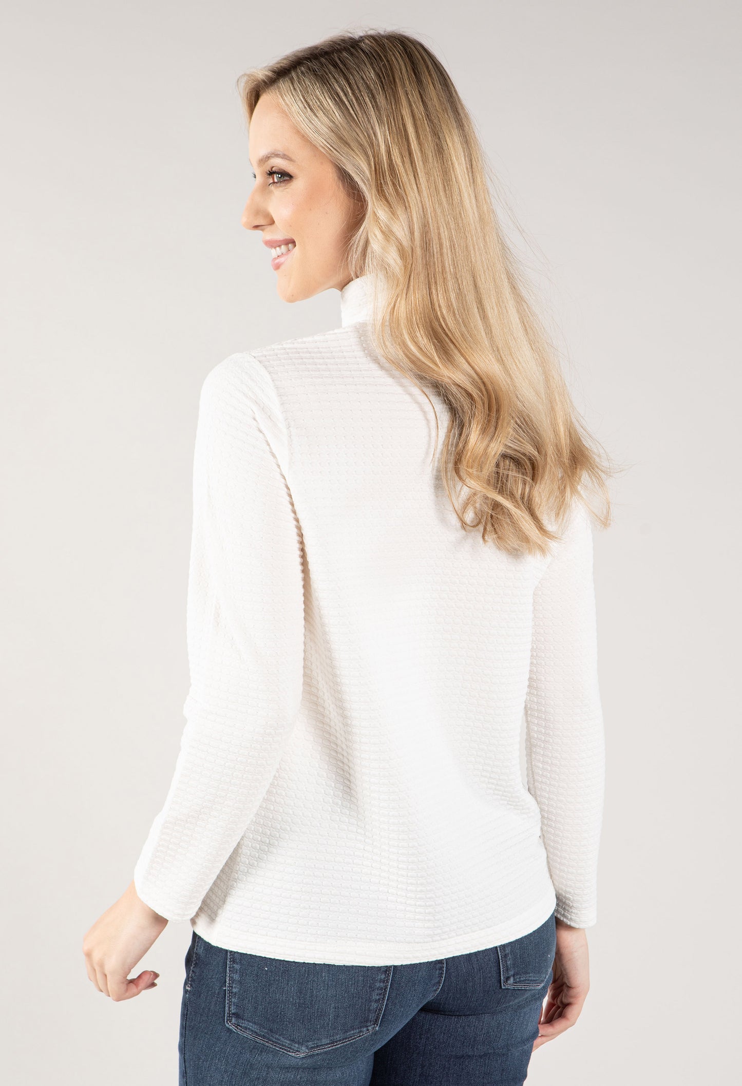 Textured High Neckline Top