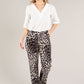 Leopard Print Straight Leg Trousers