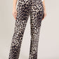 Leopard Print Straight Leg Trousers