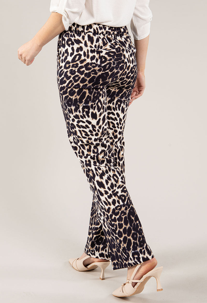 Leopard Print Straight Leg Trousers