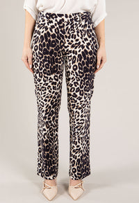 Leopard Print Straight Leg Trousers