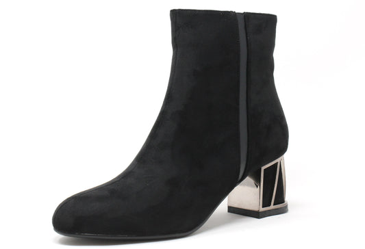 Metal Look Heeled Boot