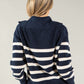 Half Zip Relaxed Stripe Jumper