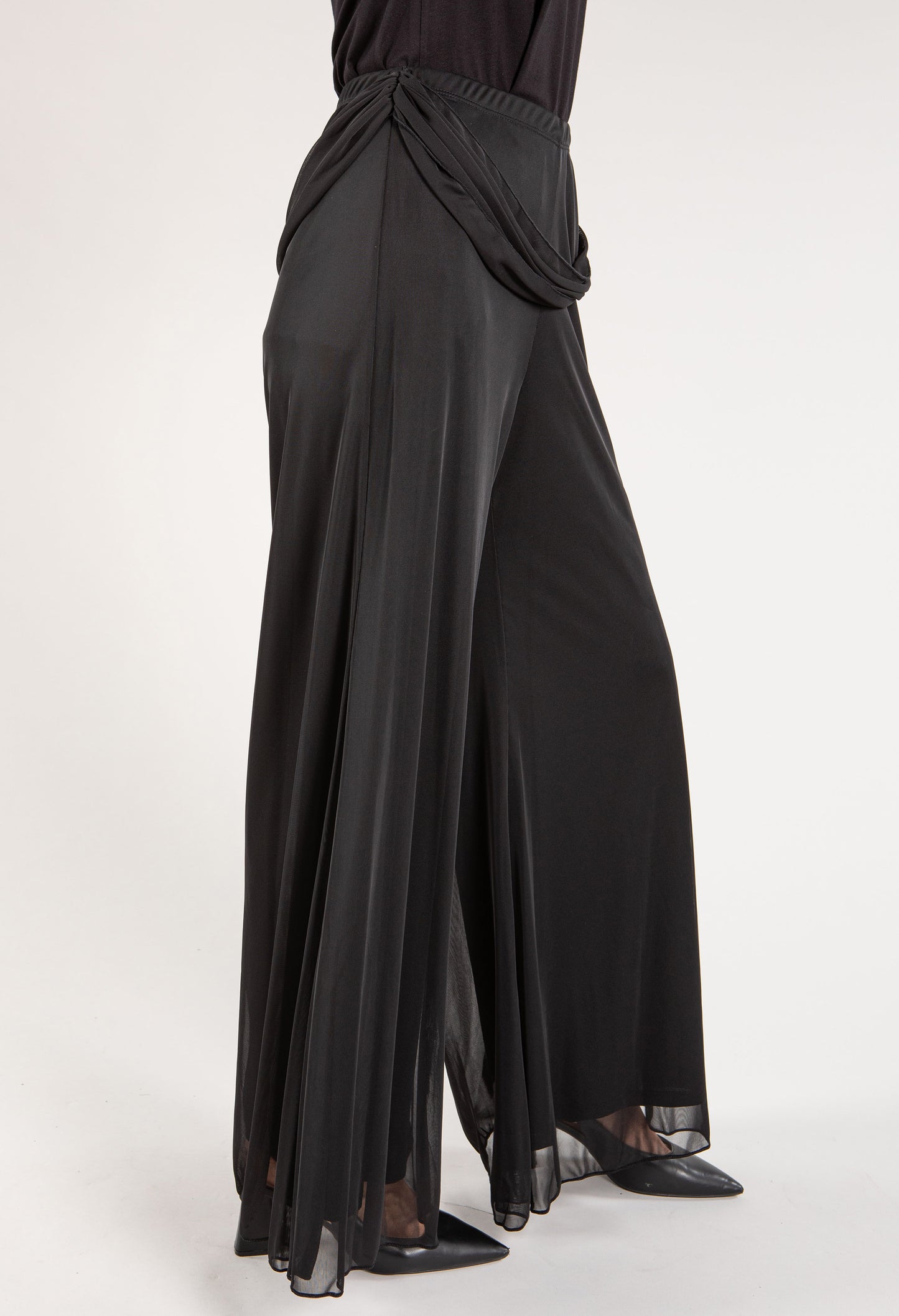 Wide Leg Waist Detail Trousers