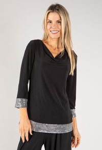 Cowl Neck Sequin Tops