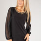 Mesh Sleeve Diamante Top