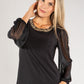 Mesh Sleeve Diamante Top