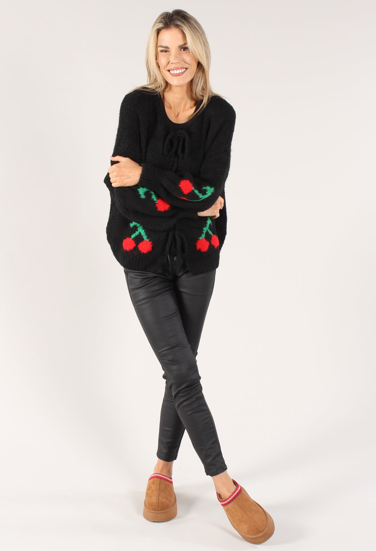 Cherry Tie Knit Jumper