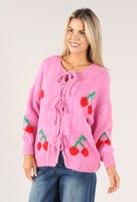 Cherry Tie Knit Jumper