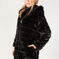 Longline Hooded Faux Fur Coat