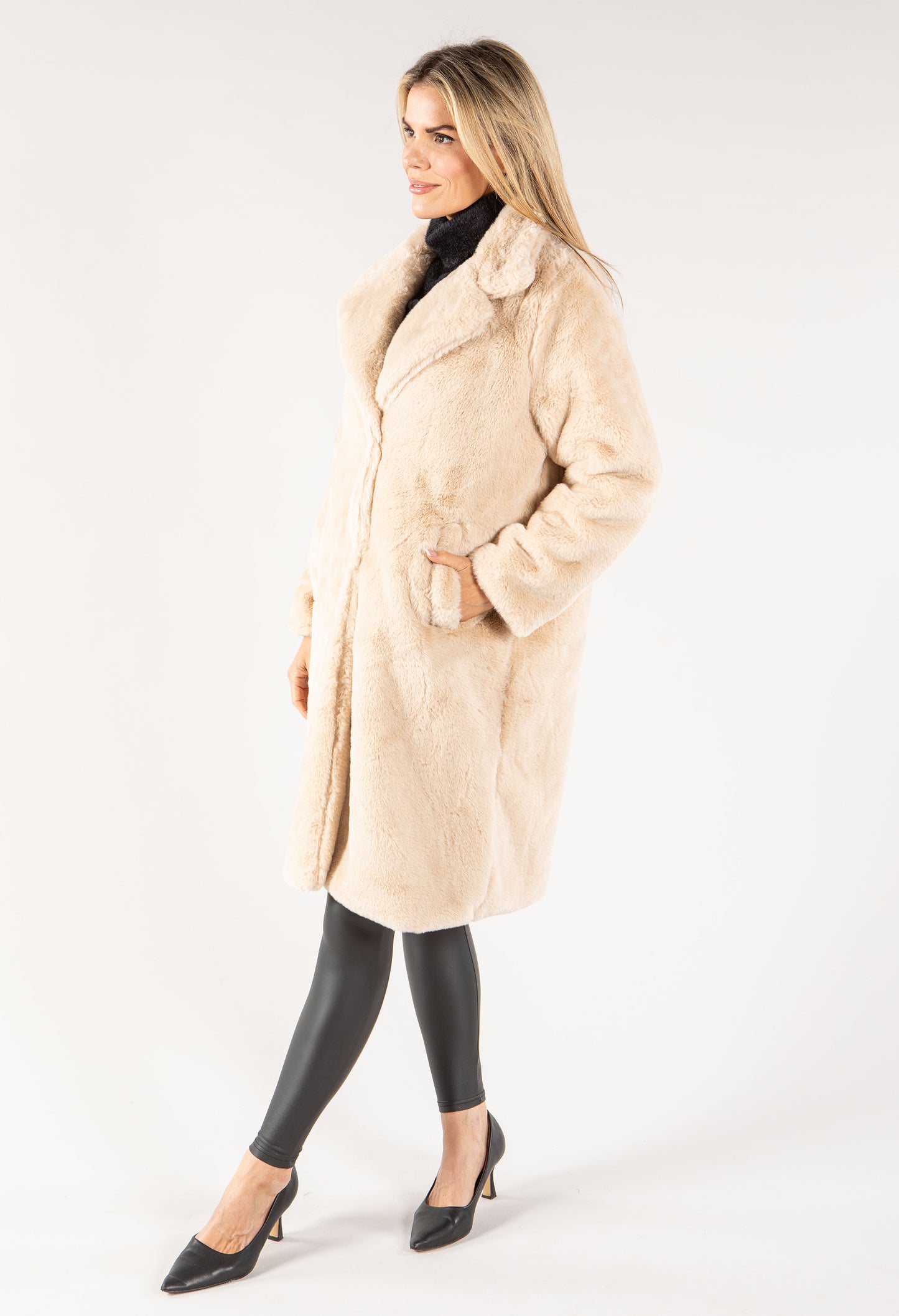 Longline Faux Fur Coat