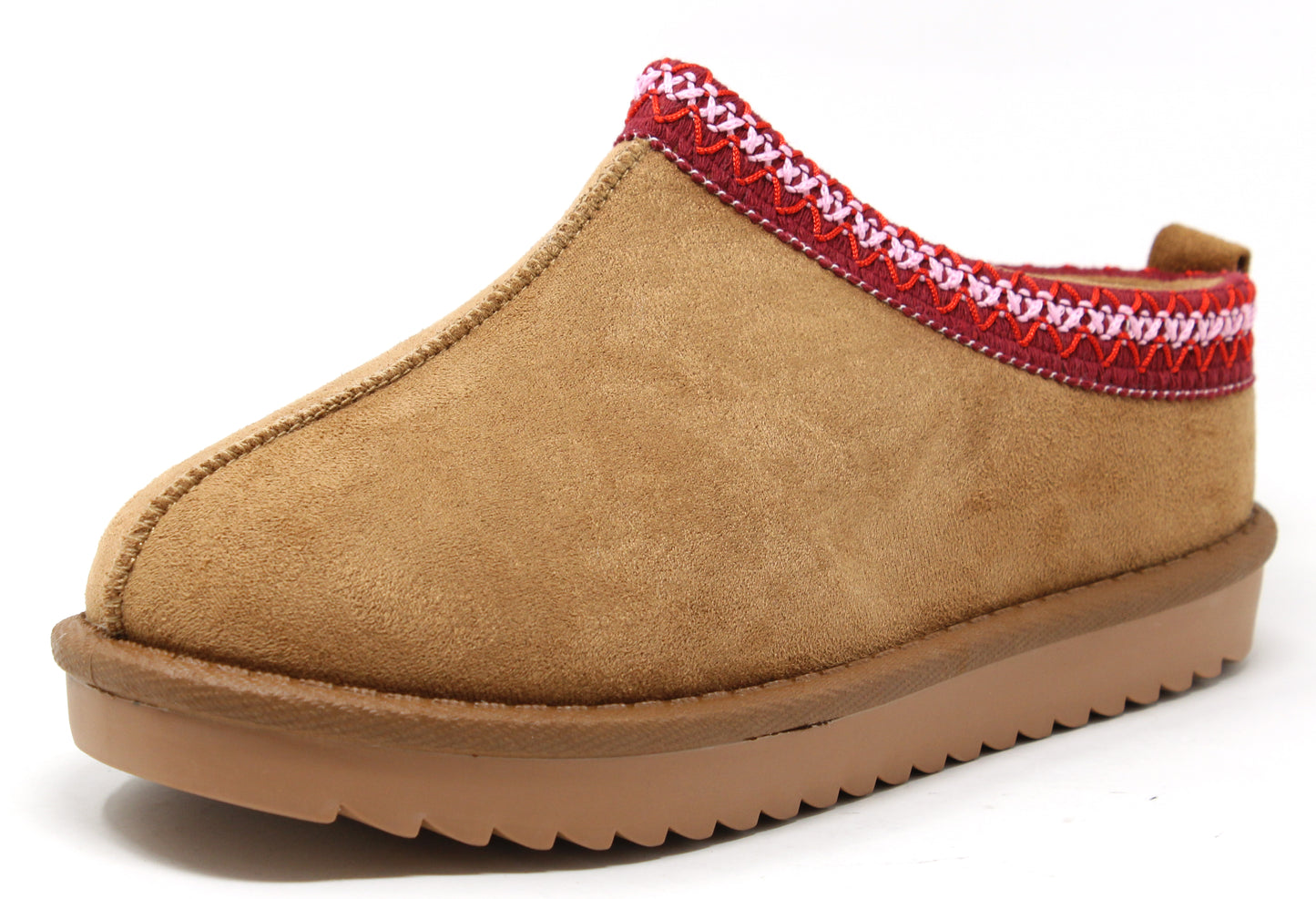 Crimson Embroidered Slip-On Boot