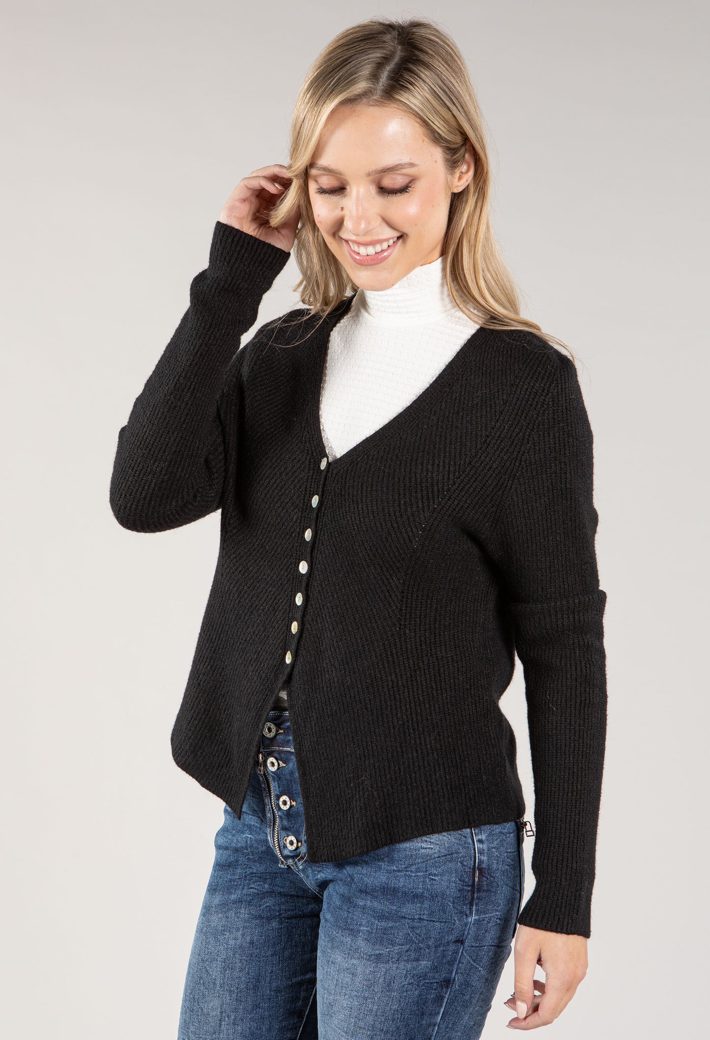 Button Down Ribbed Cardi