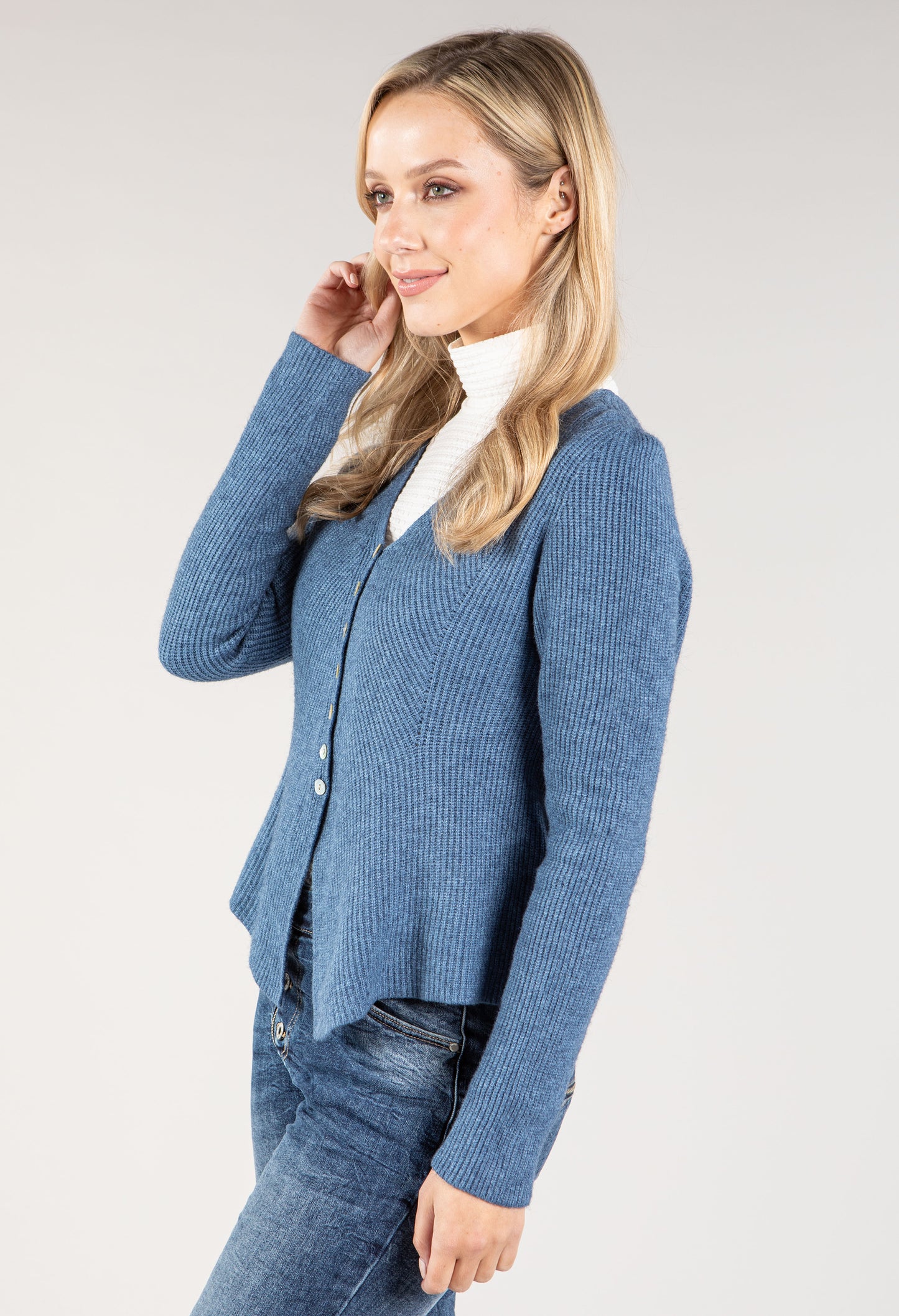 Button Down Ribbed Cardi