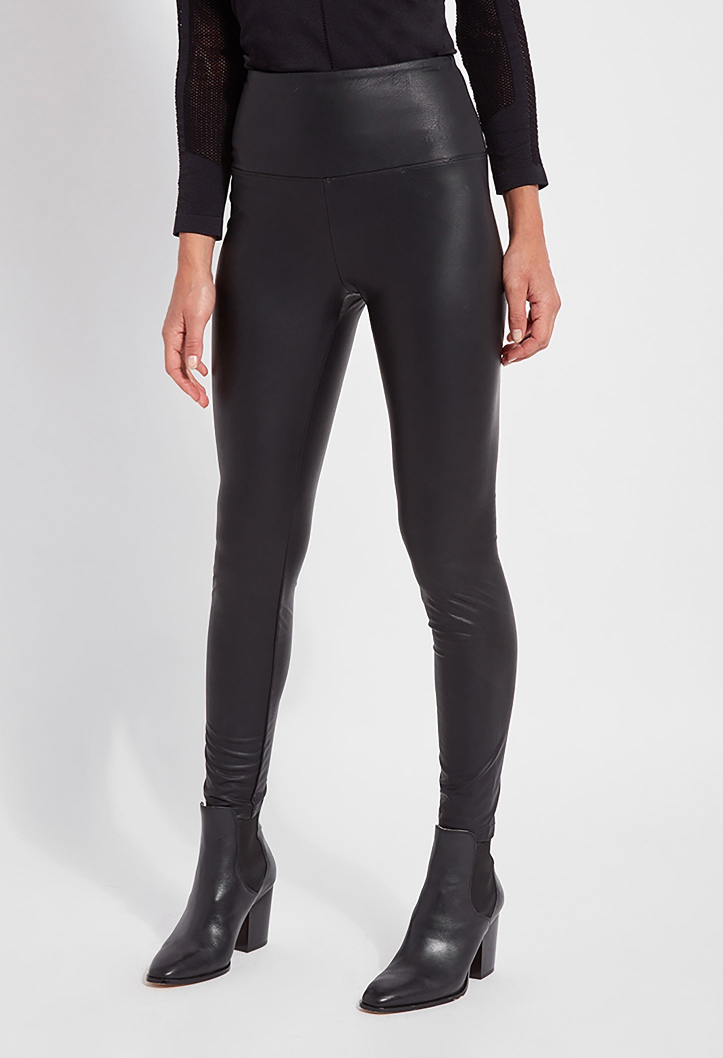 Textured High Waist Leather Legging