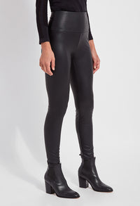 Textured High Waist Leather Legging