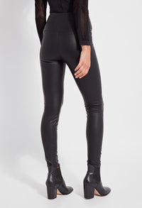 Textured High Waist Leather Legging