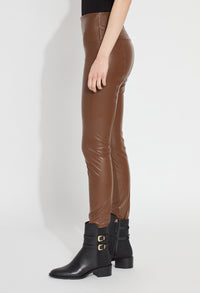 Textured High Waist Leather Legging