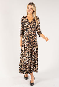 Leo Print Wrap Dress