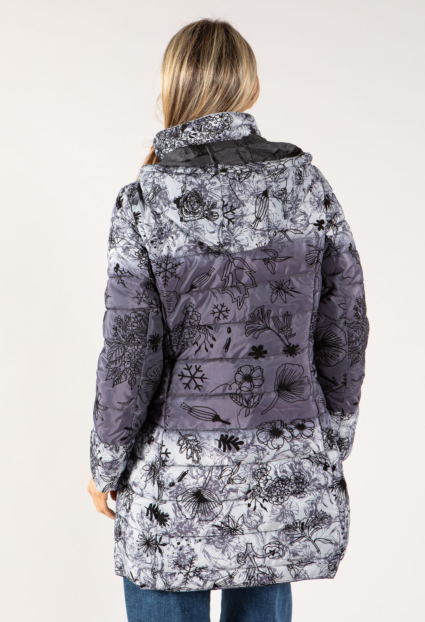 Floral Print Thermal Coat