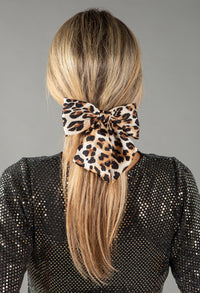 Small Leopard Print Hair Bow