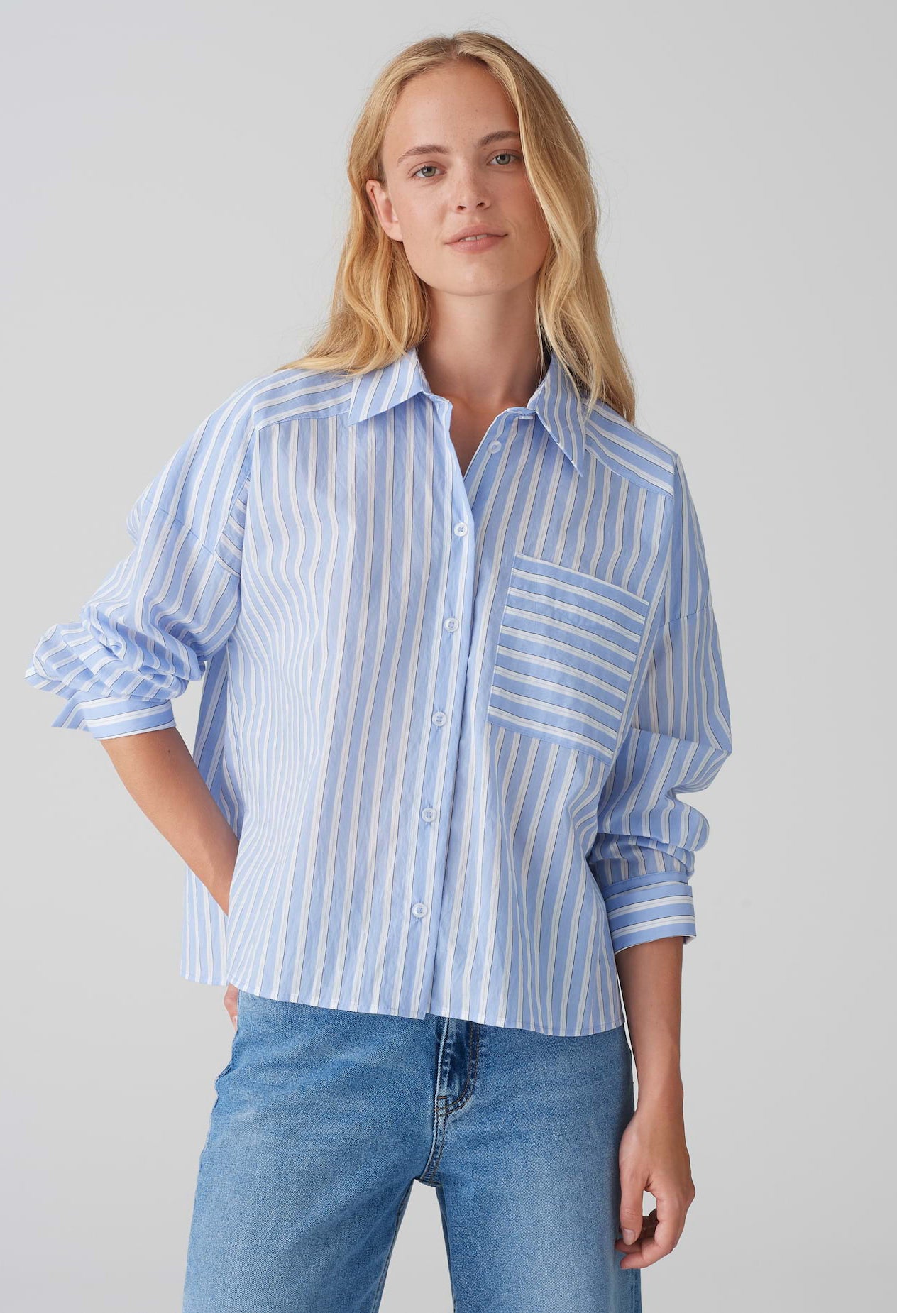 Fokia Striped Blue Shirt