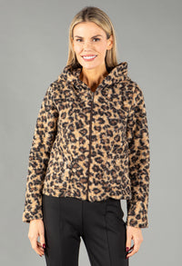 Leopard Print Hooded Jacket