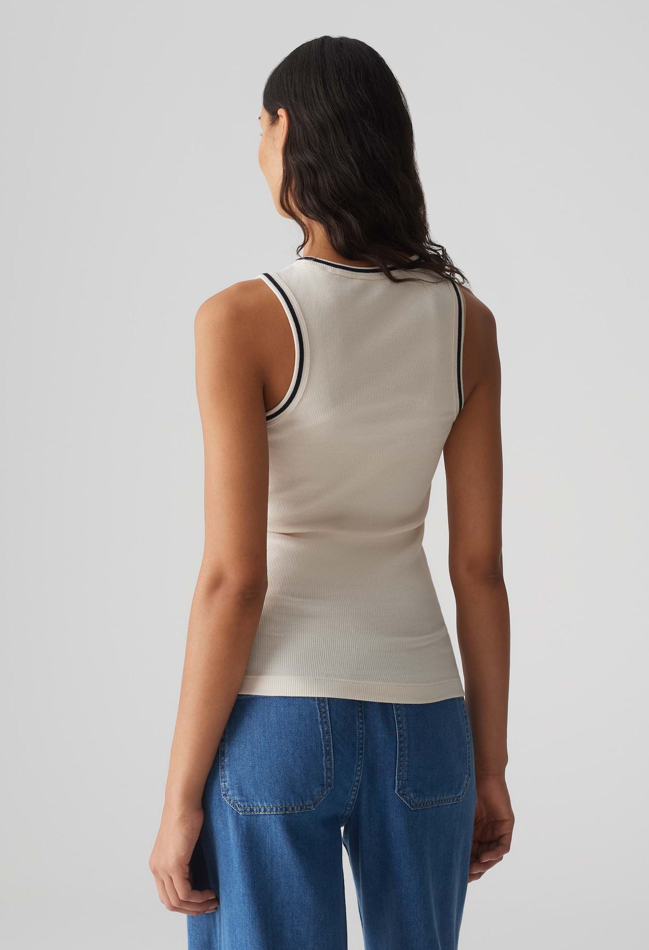 Ribbed jersey tank top ILESSO PREPPY Slim