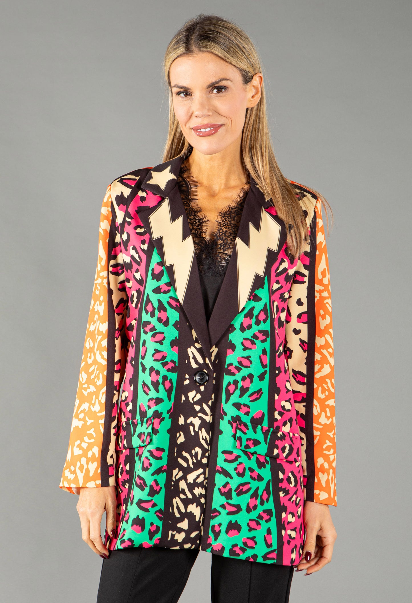 Leopard Print Colour Pop Blazer