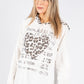 Soft Touch Leo Print Detail Hoodie