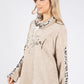 Soft Touch Tie Neck Longline Hoodie